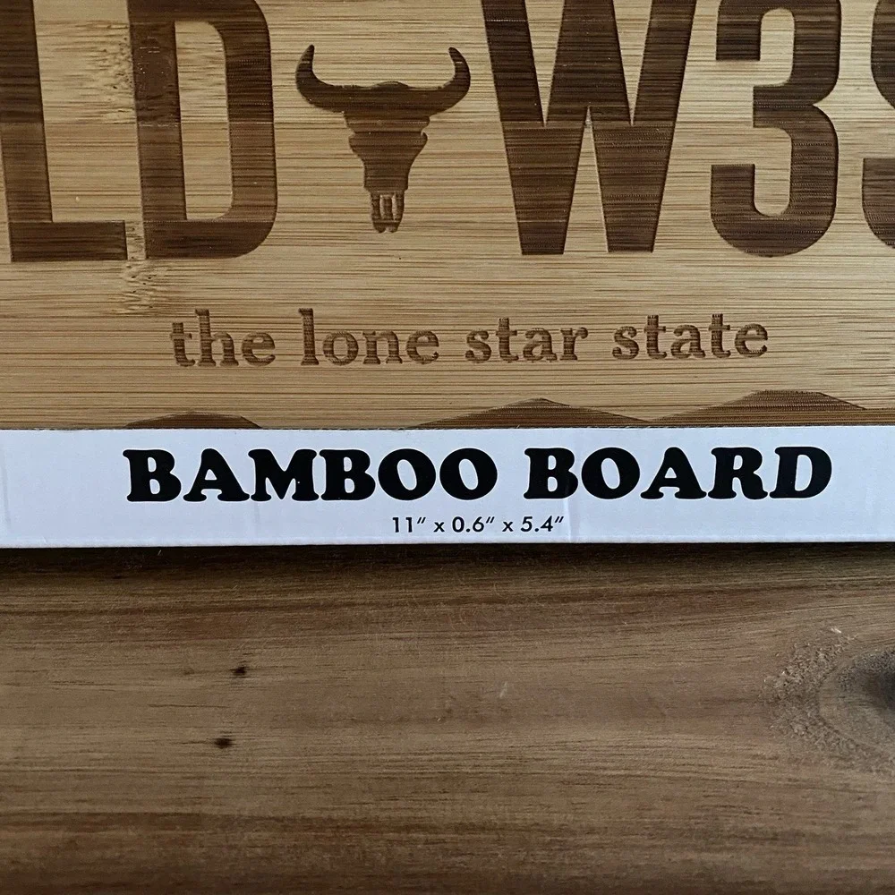 Core Bamboo Cutting Board Cheese TEXAS License Plate Wild West Chopping New